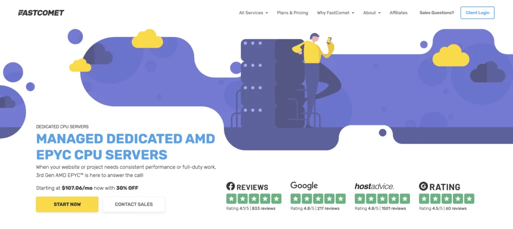 FastComet MANAGED DEDICATED AMD EPYC CPU SERVERS